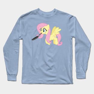 Fluttershy with a frying pan Long Sleeve T-Shirt